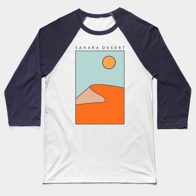Minimal Style 'Sahara Desert' Illustration Artwork Baseball T-Shirt by DankFutura